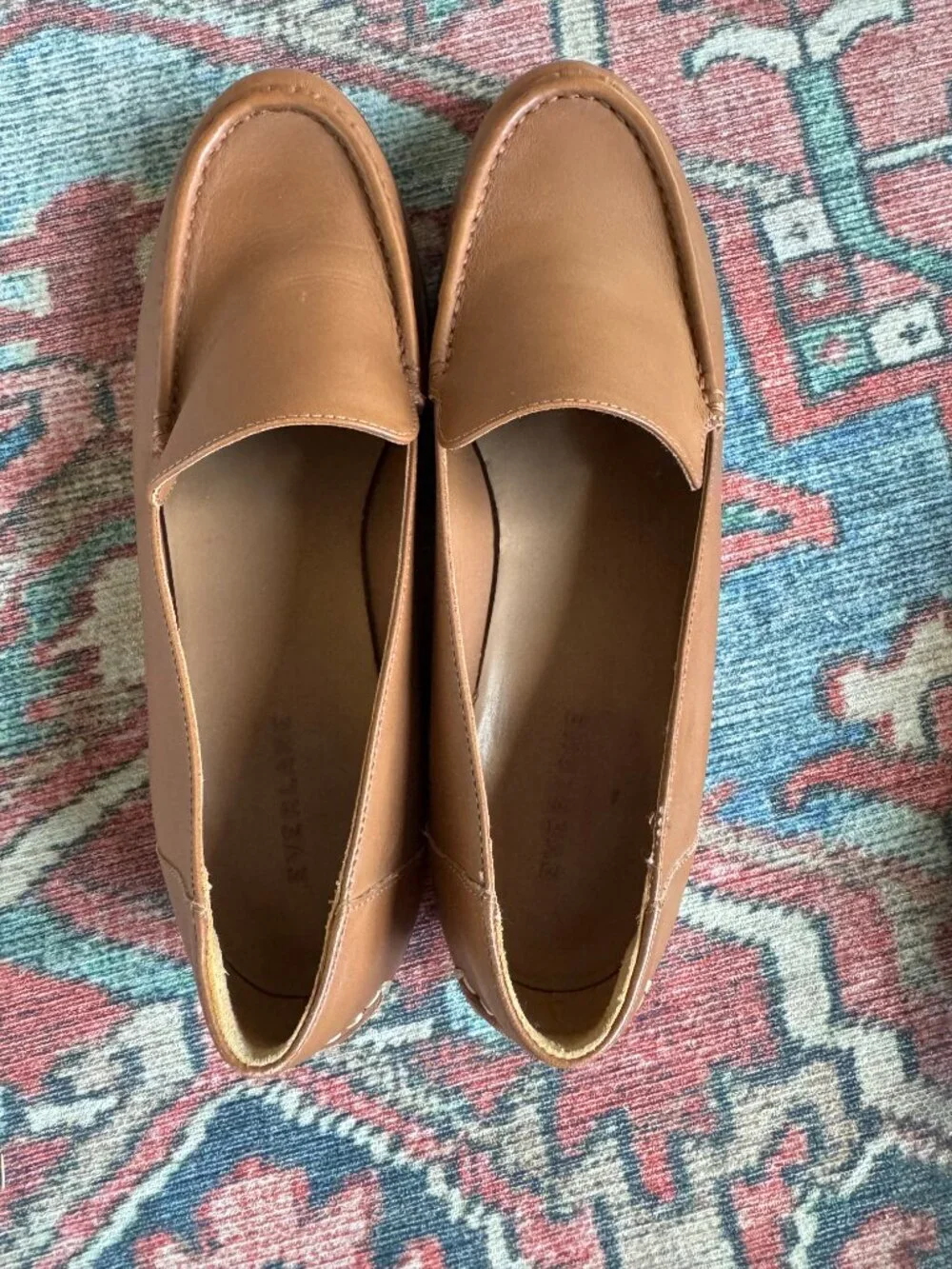 TWO PAIRS Everlane Womens The Modern Loafer Black and Camel 10.5